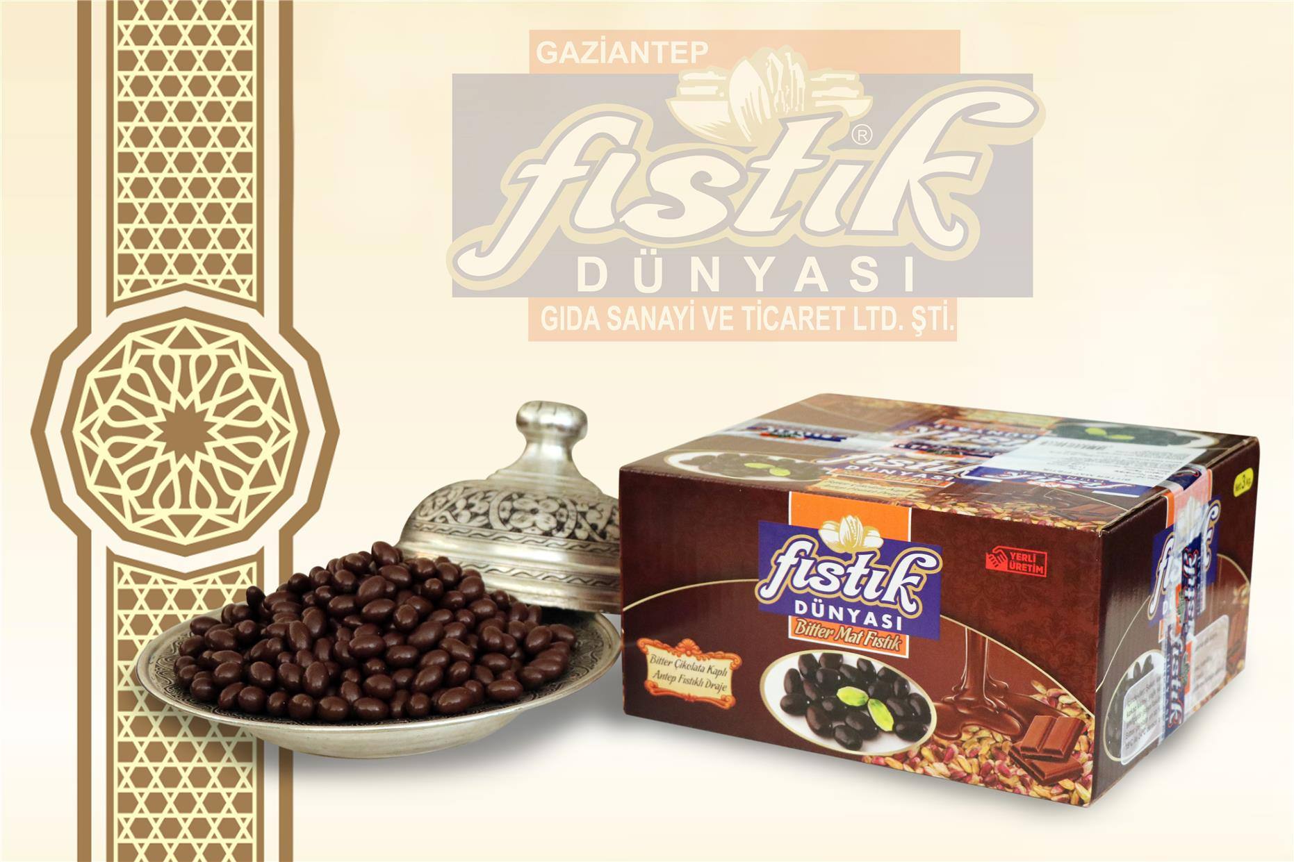 Bitter Çikolata Kaplı Antep Fıstıklı Draje